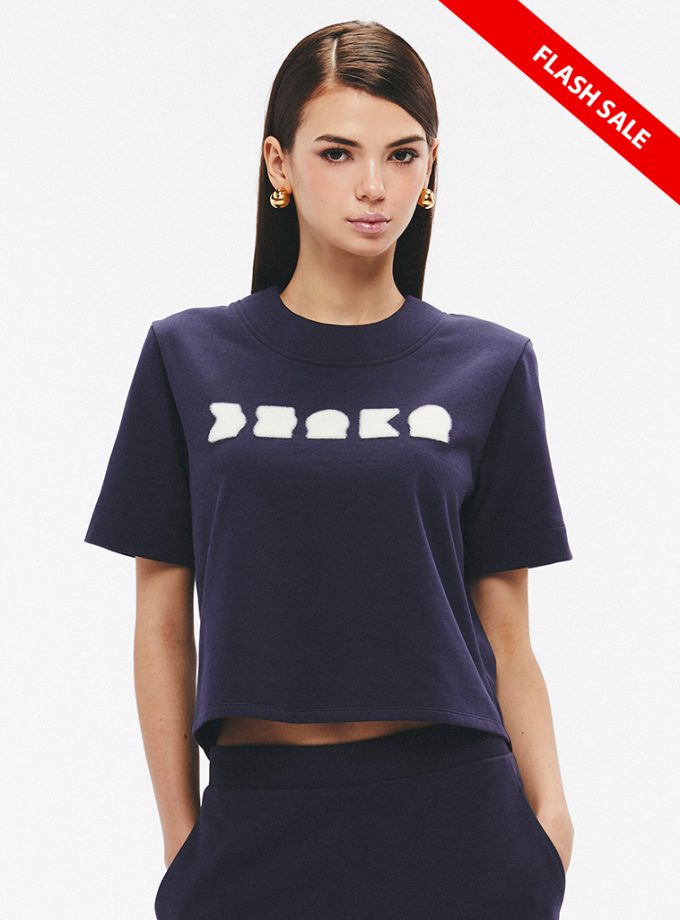 SS25 Velvet Print Crop Tee Blouse BL-8250607