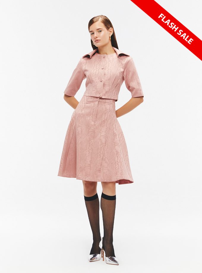 SS25 Wood Grain Jacquard Cropped Jacket JK-8250214