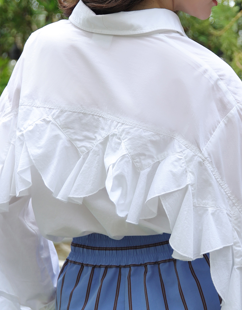 RAKU AW25 Ziggy Ruffle Back Shirt BL-8251014 - Image 6