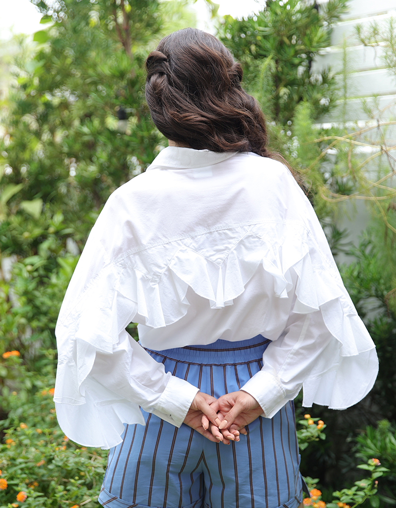 RAKU AW25 Ziggy Ruffle Back Shirt BL-8251014 - Image 8