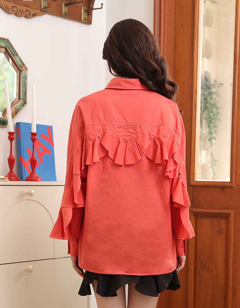 RAKU AW25 Ziggy Ruffle Back Shirt BL-8251014 - Image 5