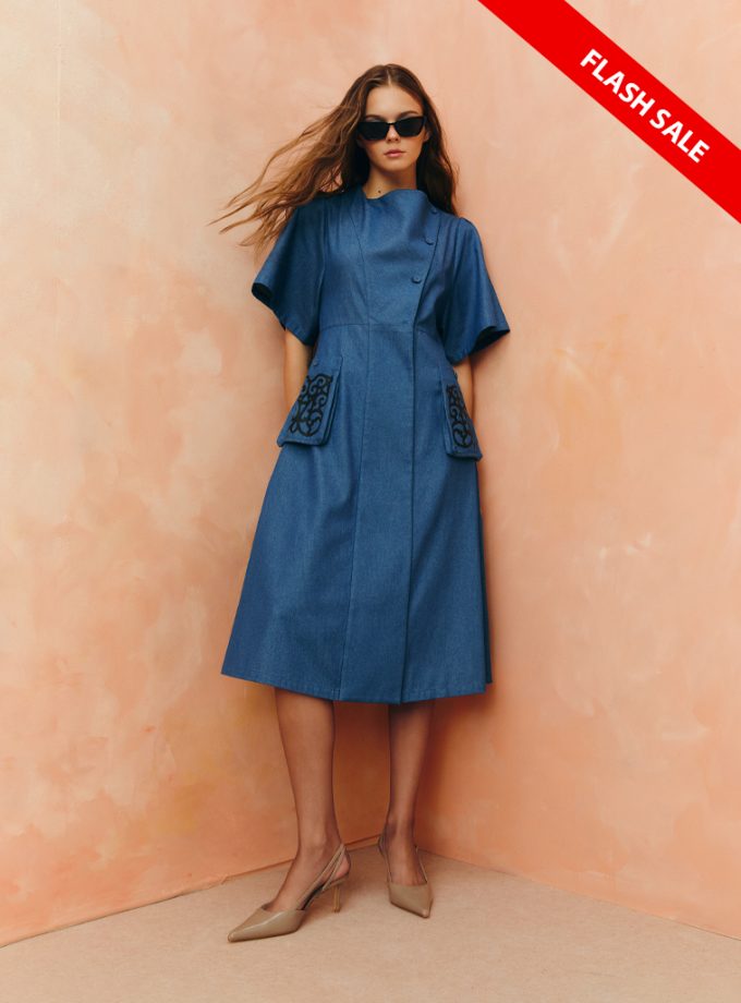 AW25 Graphic Patch Pocket Midi Dress DS-8250810