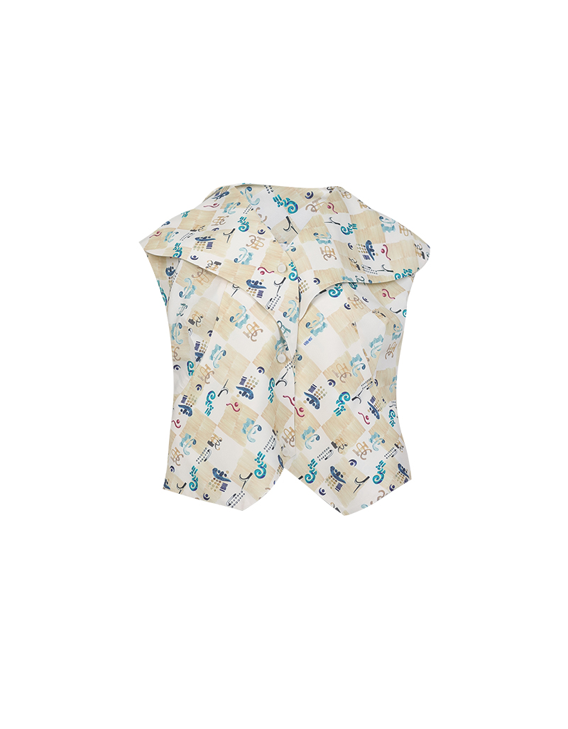 AW25 Metro Azulejo Sleeveless Blouse BL-8250921 - Image 5