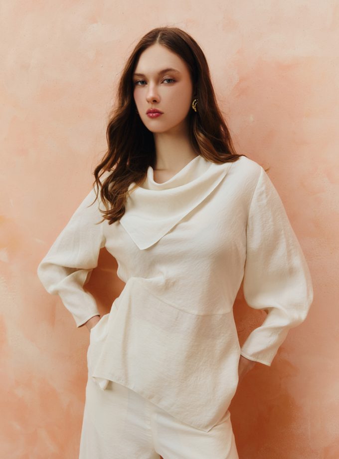 AW25 Drape Neckline Blouse BL-8251003
