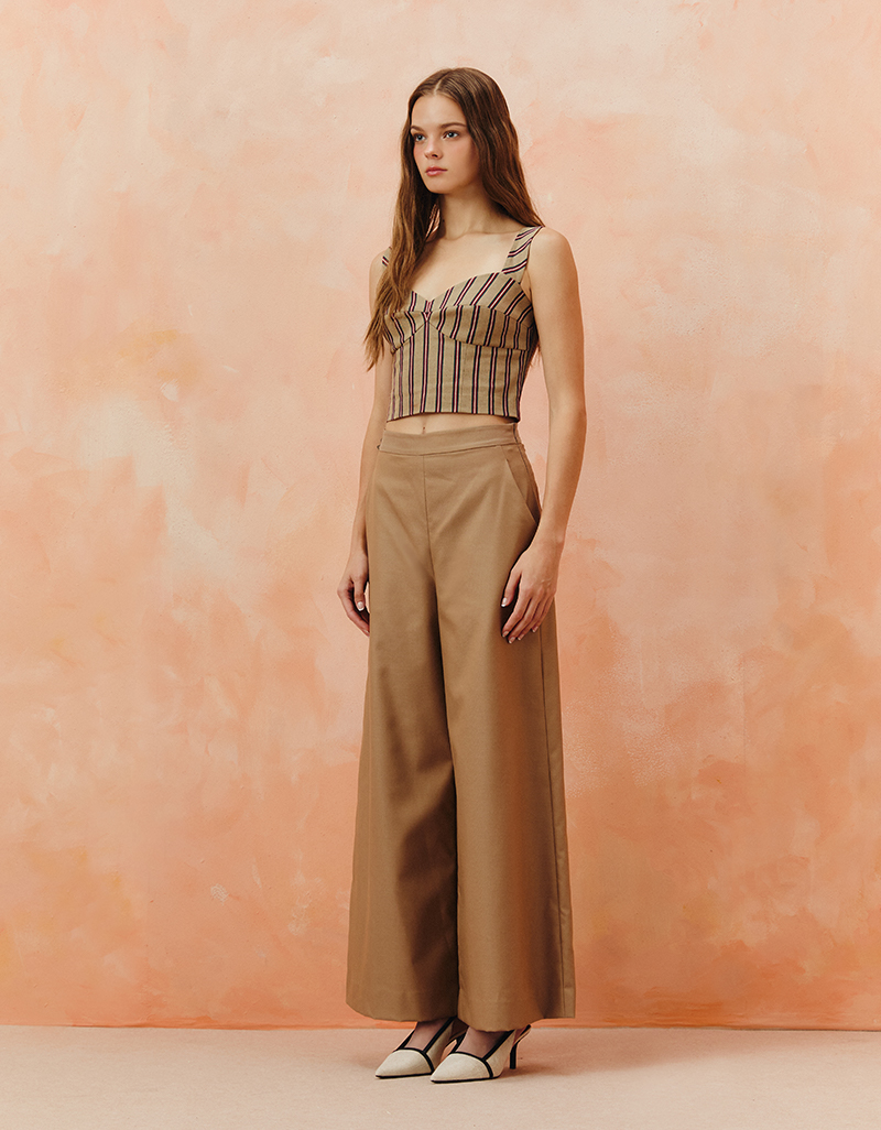 AW25 Ziggy Stripe Cropped Bodice Blouse BL-8251009 - Image 4