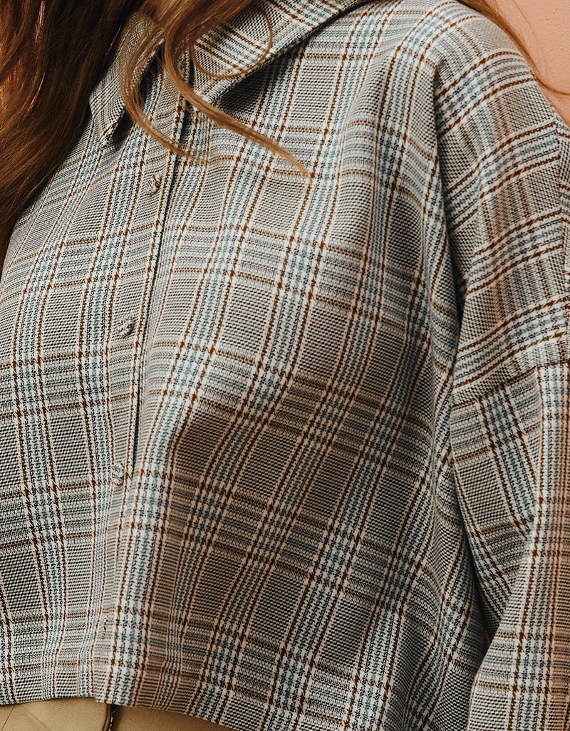 AW25 Plaid Tie-Back Crop Blouse BL-8251103 - Image 6