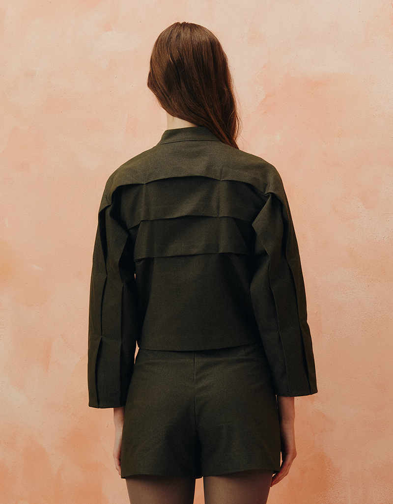 AW25 Stripe Volume Draping Jacket JK-8250805 - Image 7