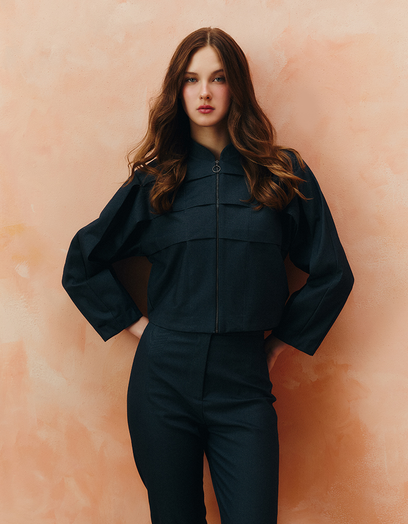 AW25 Stripe Volume Draping Jacket JK-8250805 - Image 2