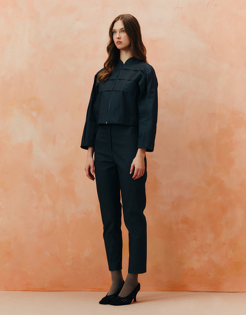 AW25 Stripe Volume Draping Jacket JK-8250805 - Image 6