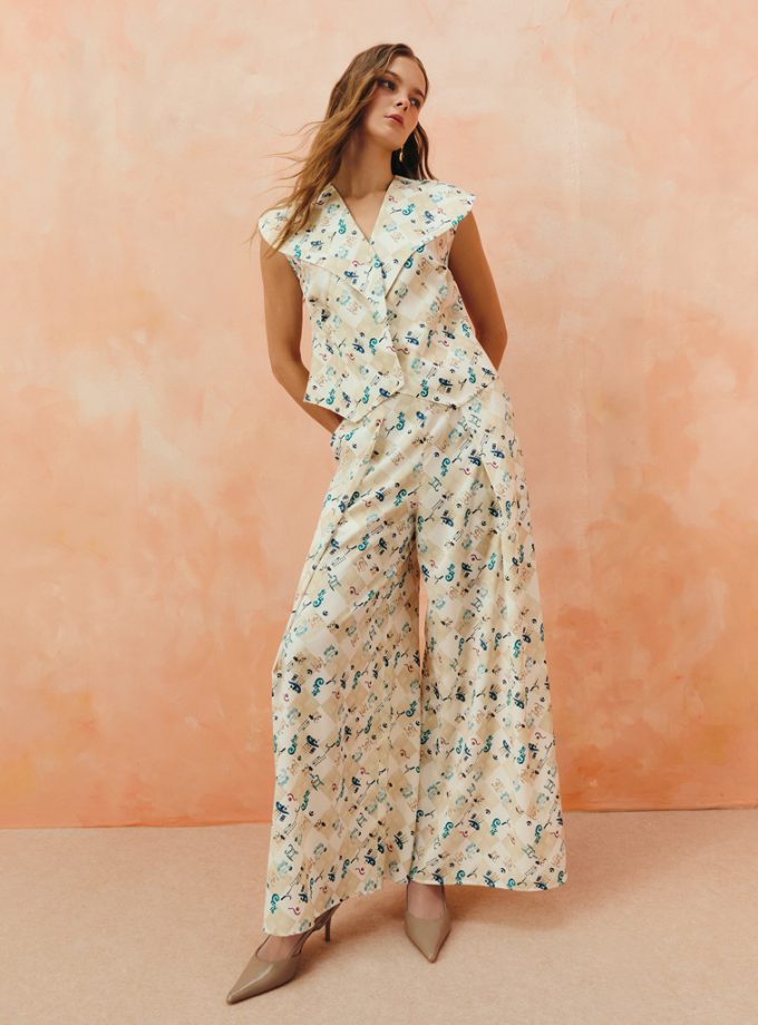 AW25 Metro Azulejo Wide-Leg Pants PN-8250922