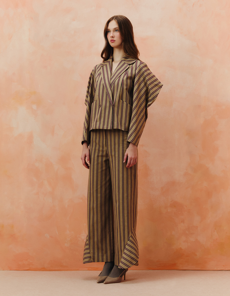 AW25 Stripe Flare Hem Pants PN-8251010 - Image 3