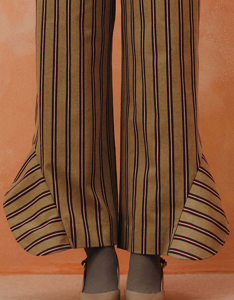 AW25 Stripe Flare Hem Pants PN-8251010 - Image 2