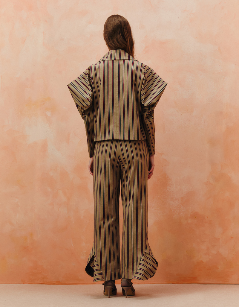 AW25 Stripe Flare Hem Pants PN-8251010 - Image 4