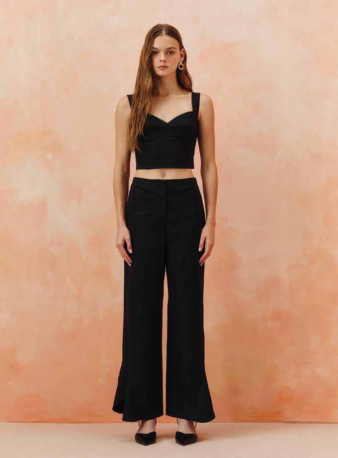 AW25 Black  Ziggy Cut Flare Pants PN-8251017