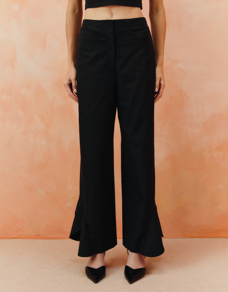 AW25 Black Ziggy Cut Flare Pants PN-8251017 - Image 4