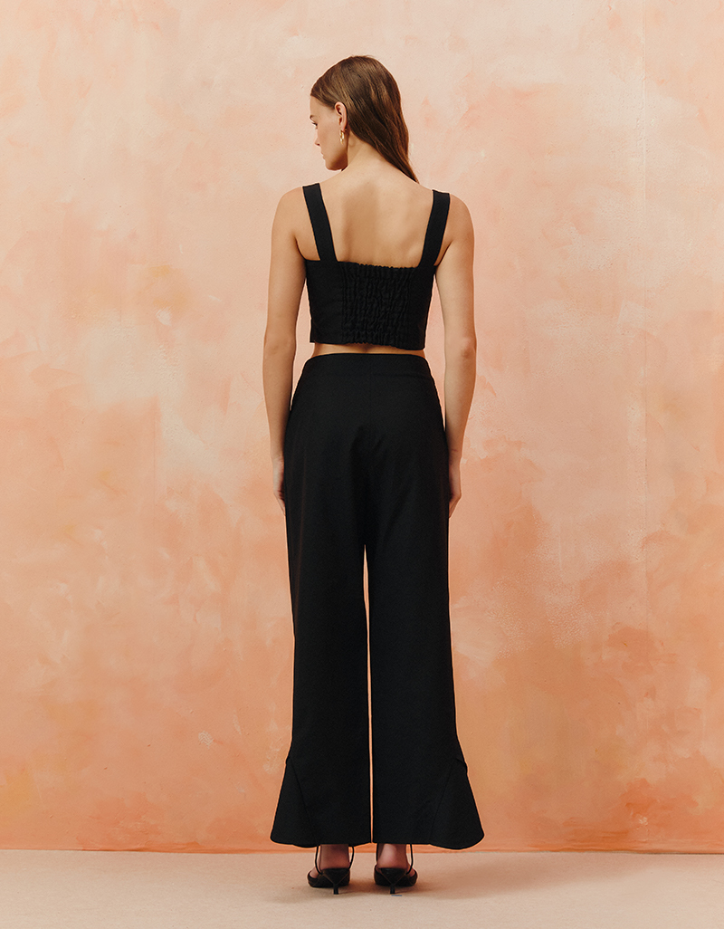 AW25 Black Ziggy Cut Flare Pants PN-8251017 - Image 3