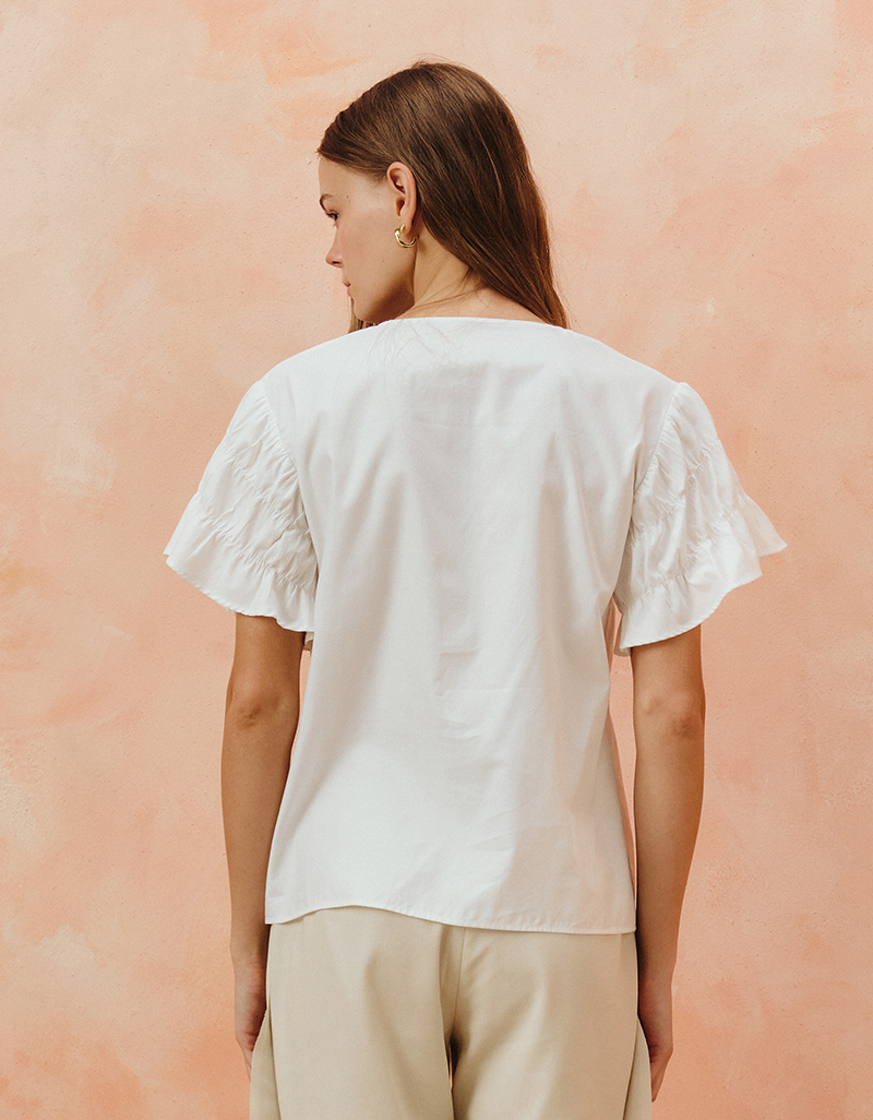 AW25 Seascape Arc Shirring Top BL-8250905 - Image 3