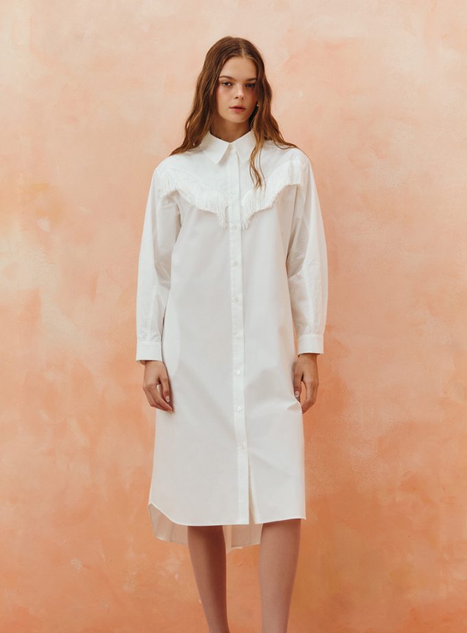 AW25 Shirt Dress with Fringe Details DS-8251013