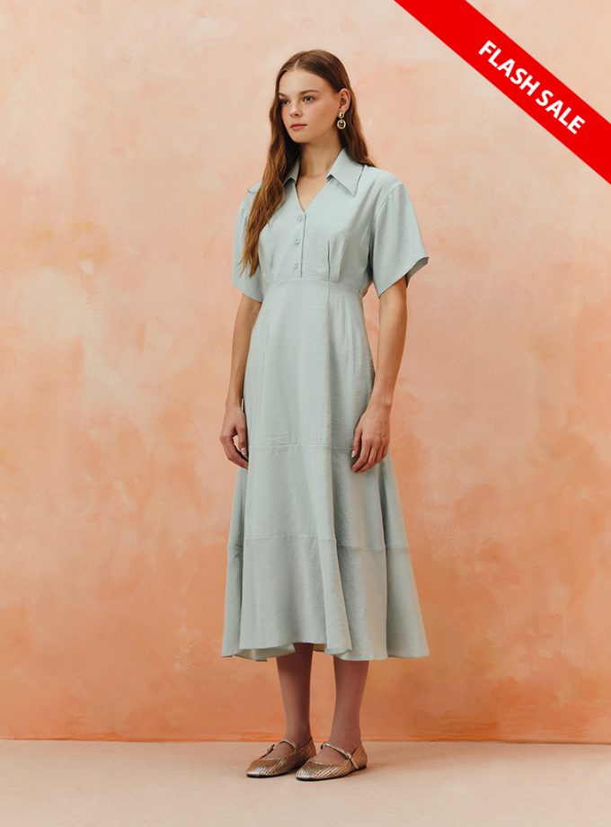 AW25 Soft Collar Midi Dress DS-8251022