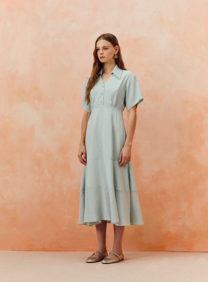 AW25 Soft Collar Midi Dress DS-8251022