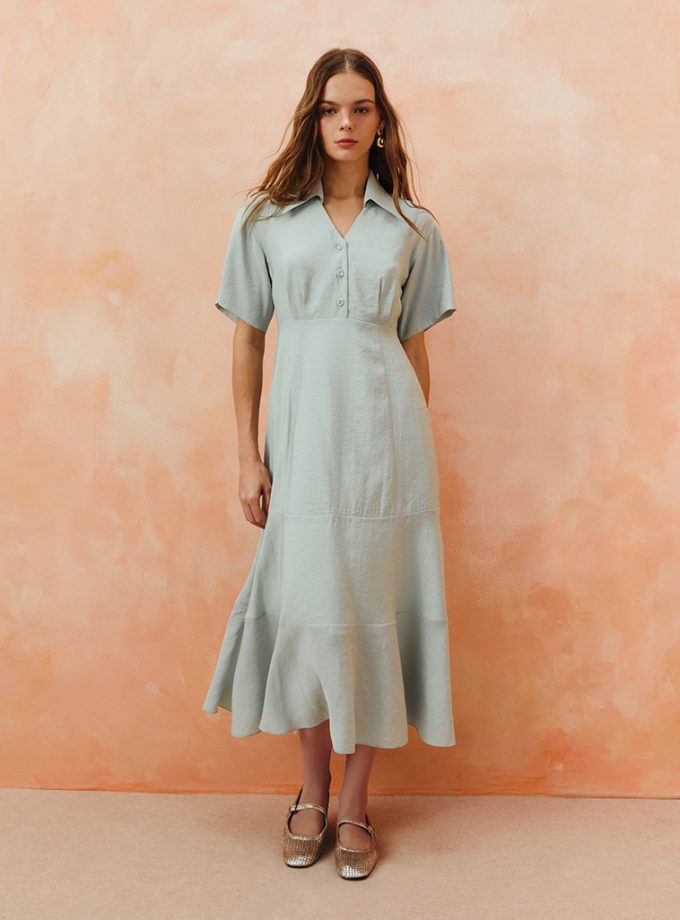 AW25 Soft Collar Midi Dress DS-8251022