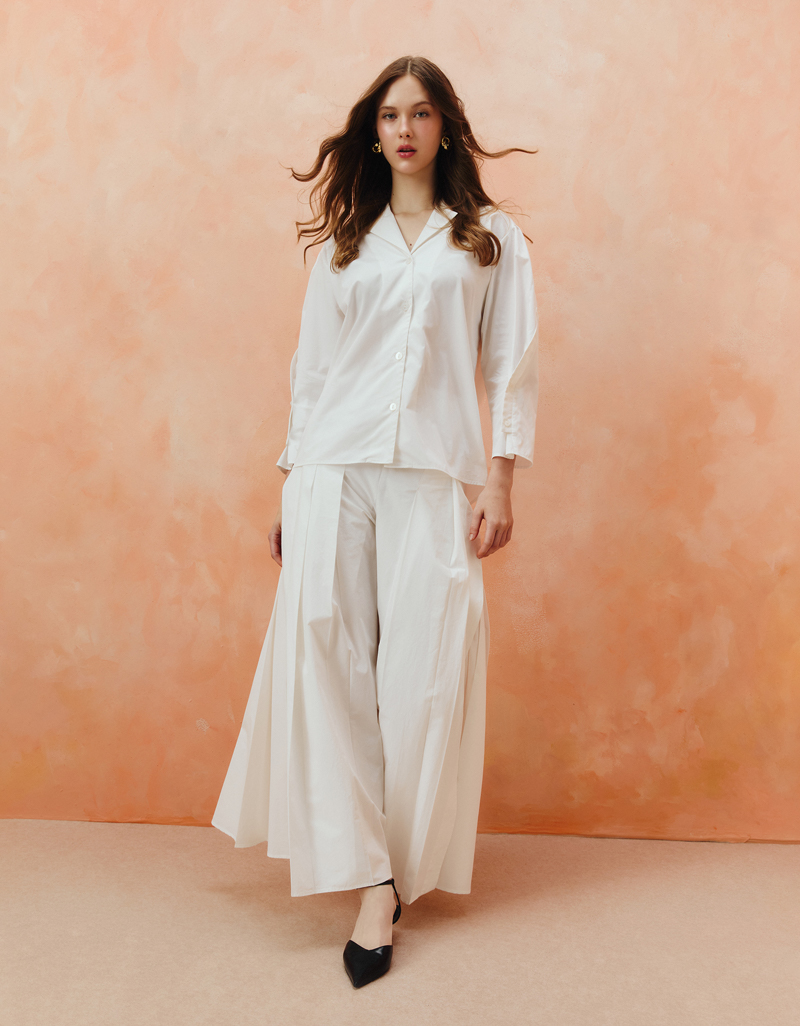 AW25 Pleated Wide-Leg Skirt-Trousers Pants PN-8251012 - Image 3