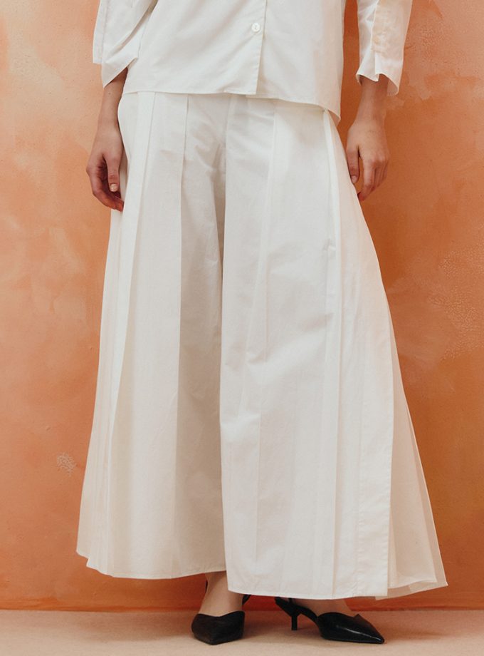 AW25 Pleated Wide-Leg Skirt-Trousers Pants PN-8251012
