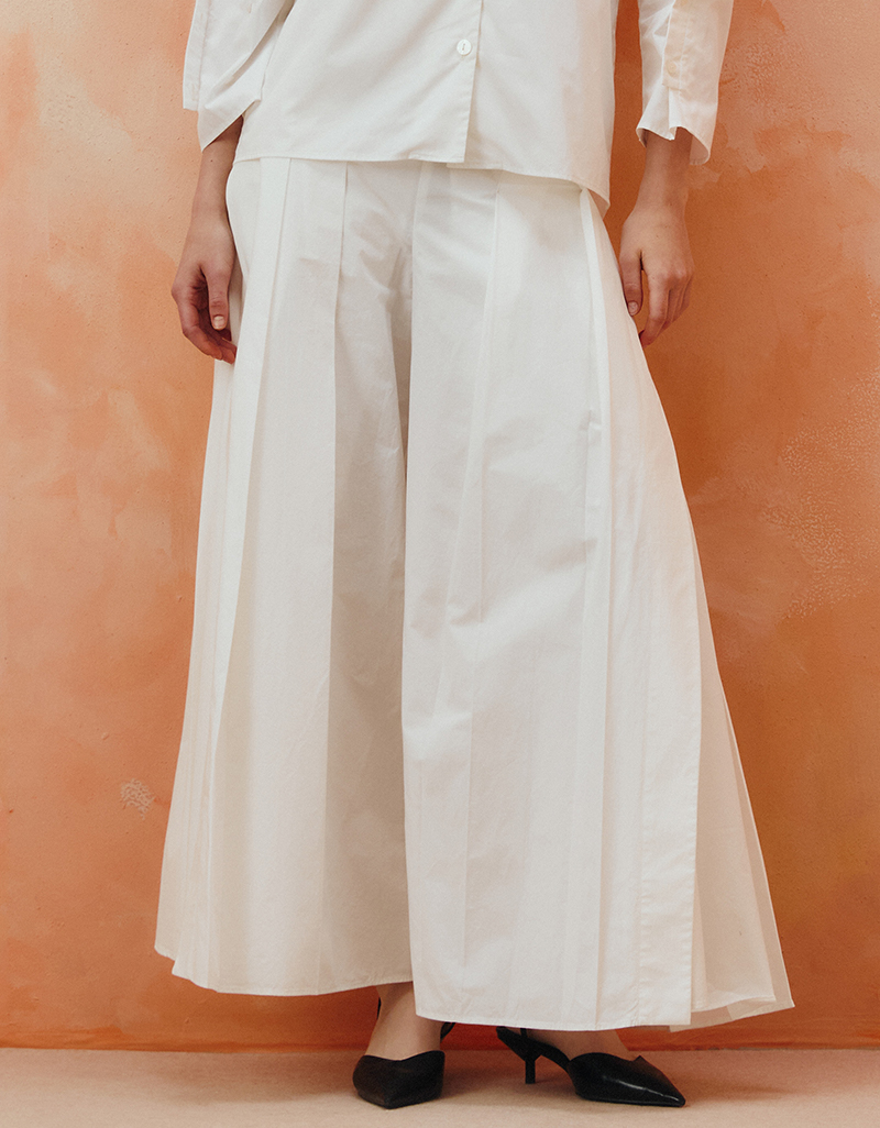 AW25 Pleated Wide-Leg Skirt-Trousers Pants PN-8251012