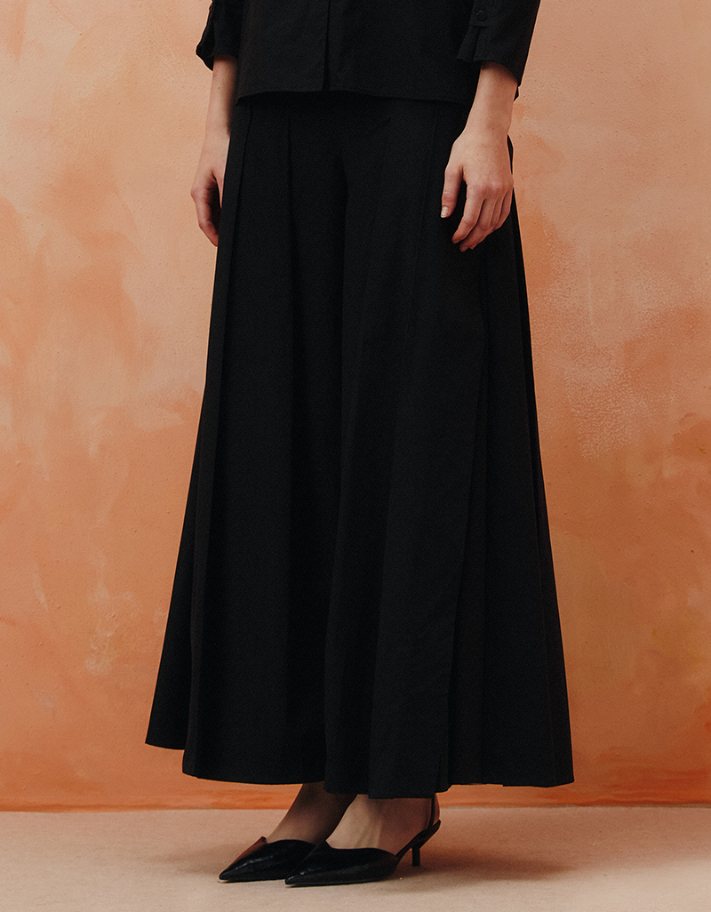 AW25 Pleated Wide-Leg Skirt-Trousers Pants PN-8251012 - Image 6