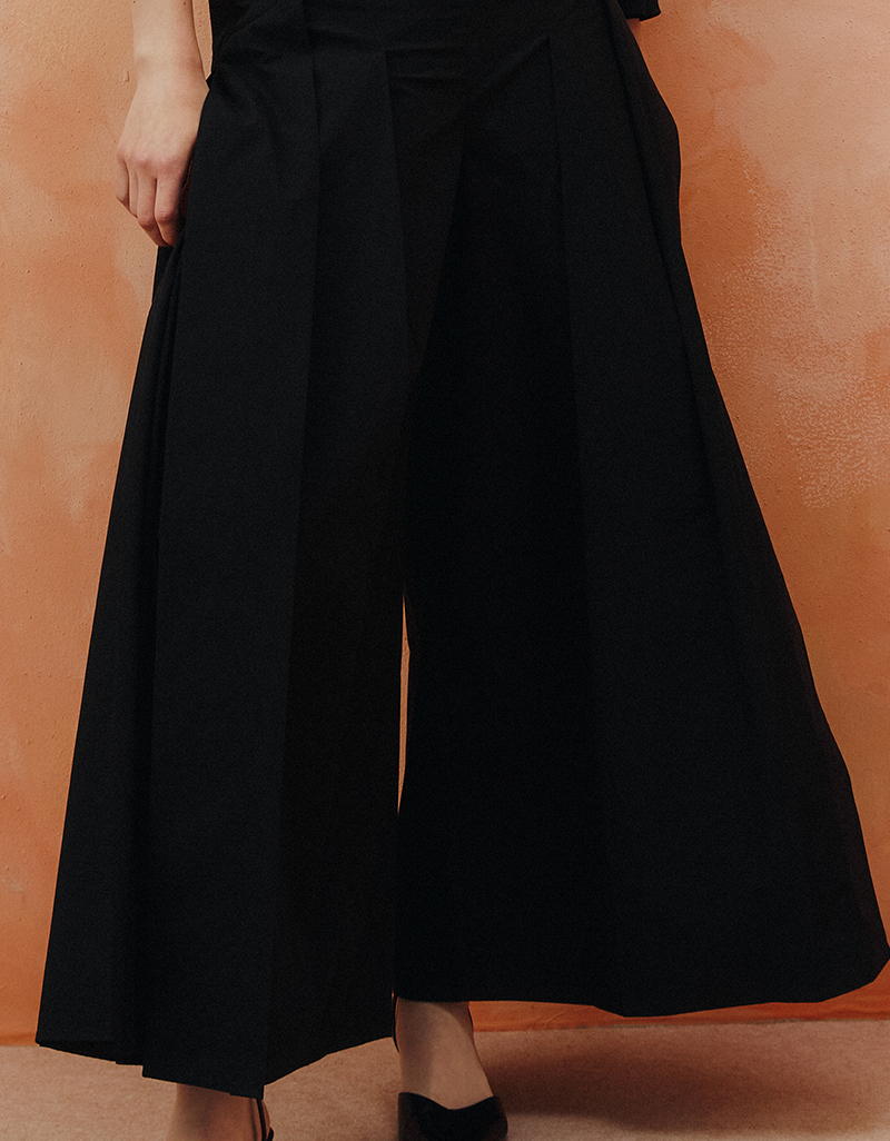 AW25 Pleated Wide-Leg Skirt-Trousers Pants PN-8251012 - Image 4