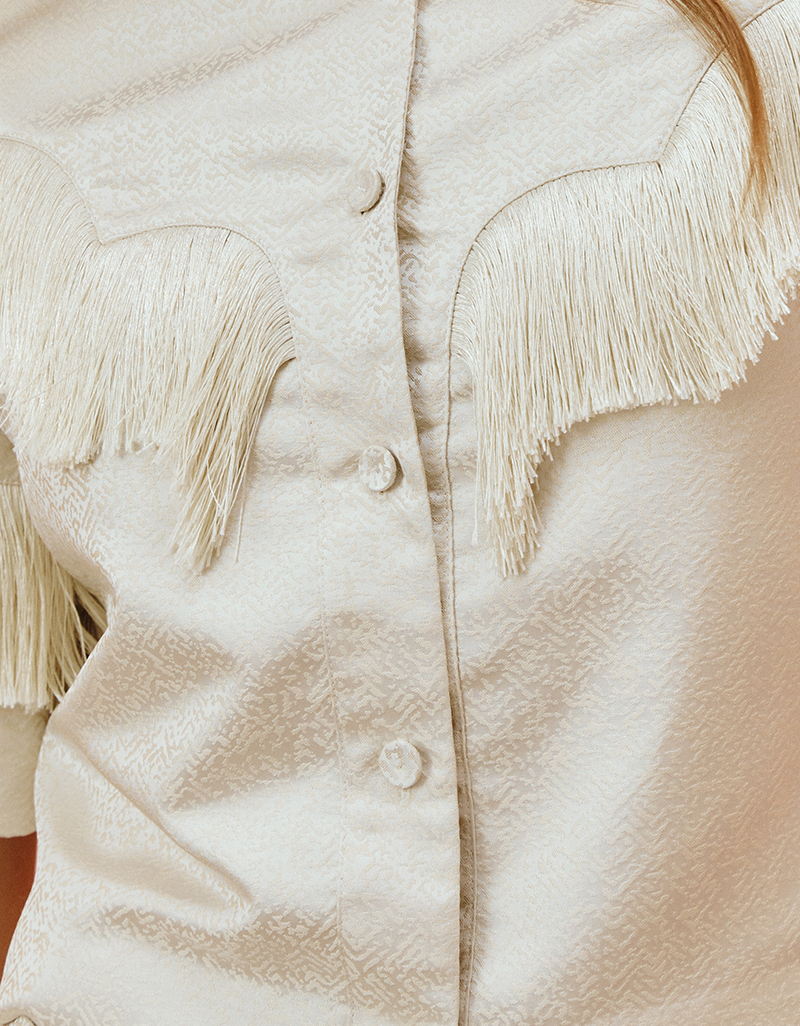 AW25 Seascape Jacquard Fringe Crop Top BL-8251110 - Image 5