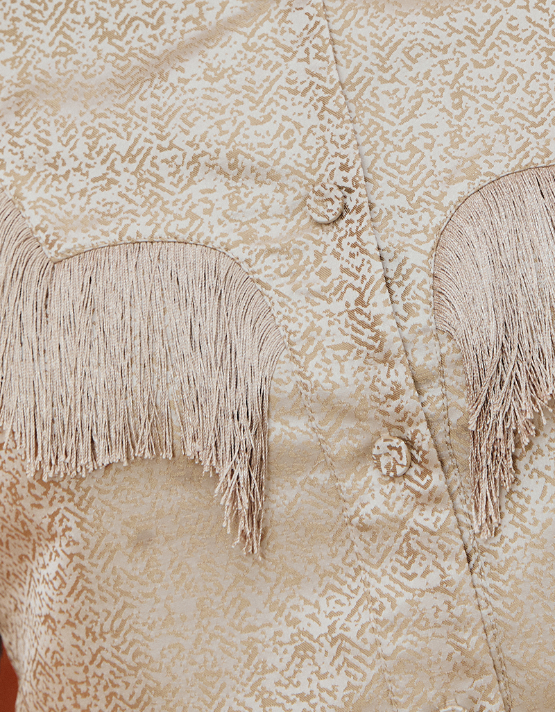 AW25 Seascape Jacquard Fringe Crop Top BL-8251110 - Image 4