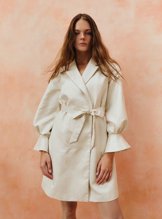 AW25 Seascape Jacquard Coatdress DS-8251109