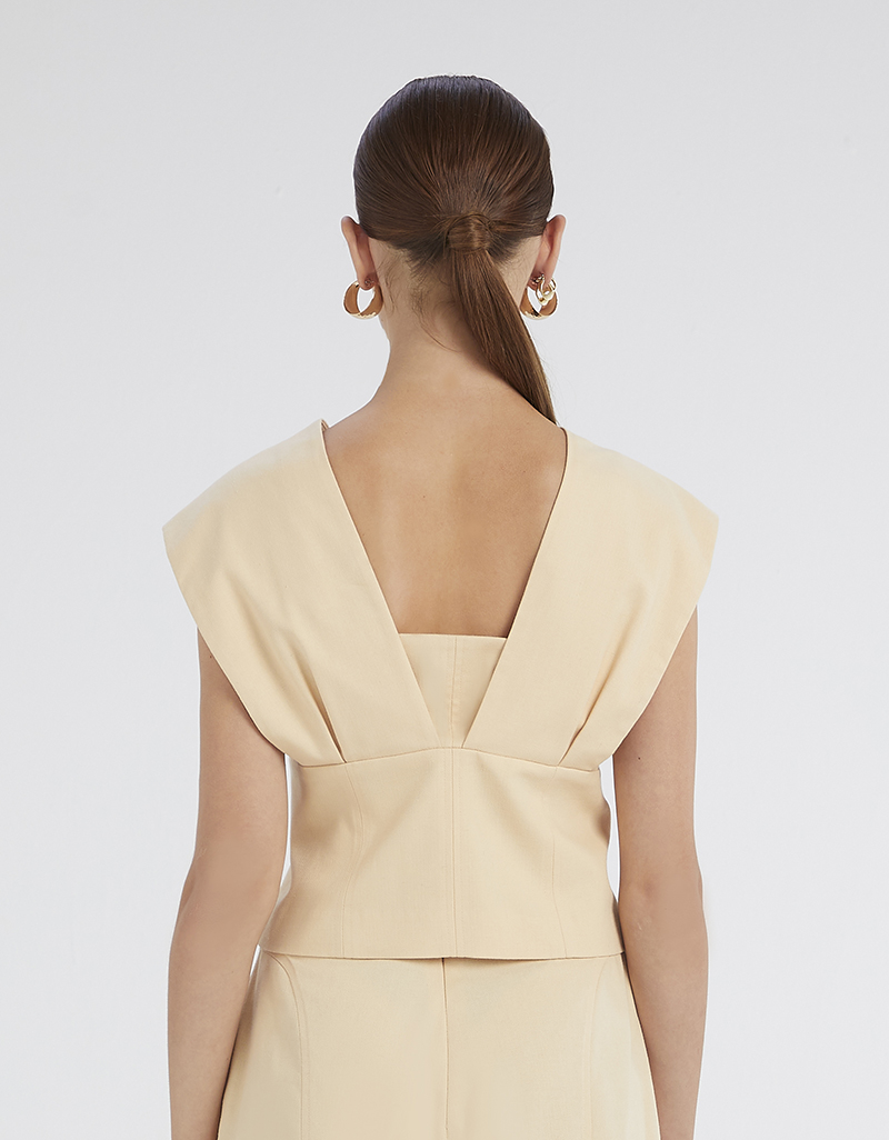 AW23 Solf Corset Recycle Herringbone Top BL-8230708 - Image 2