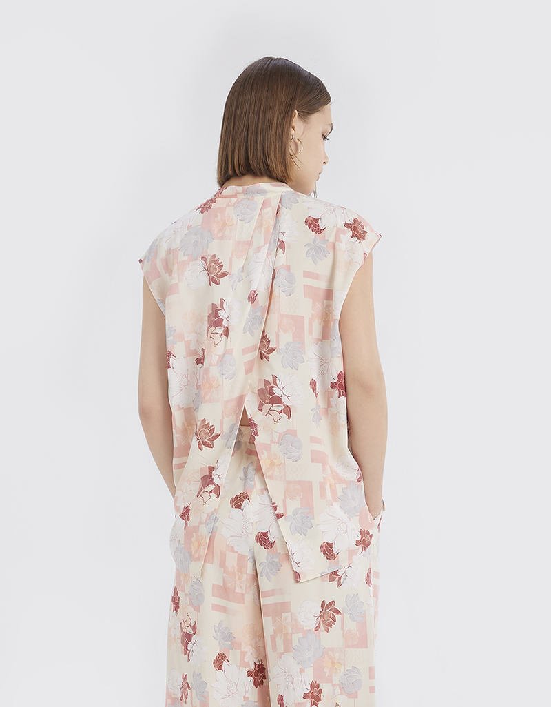 AW23 Ren Print Back Split Top BL-8230901 - Image 3