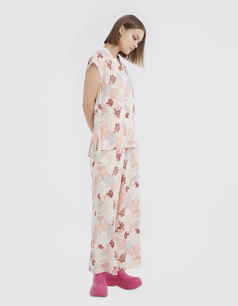 AW23 Ren Print Back Split Top BL-8230901 - Image 2