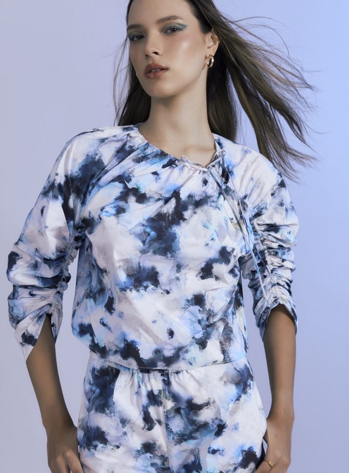 SS23 Liquid Wave Drawstring Blouse BL-8230201